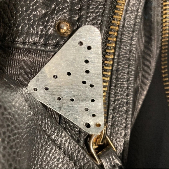 PRADA Leather Boho Half Moon Gold Metal Hardware and Zipper Tassel Shoulder Bag - Picture 13 of 15